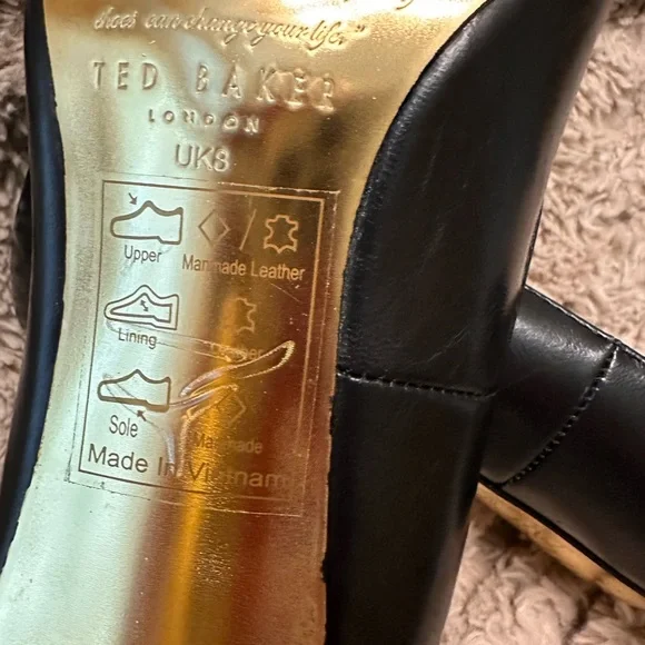 NEW Ted Baker London Saysa Stilleto black/ gold size US10/ UK8 - Picture 6 of 10